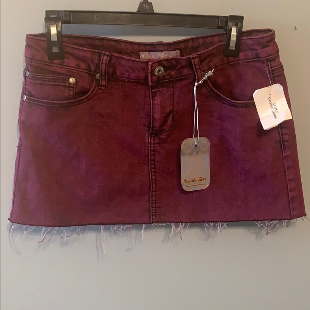 Purple denim skirt
